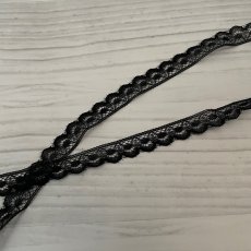 画像5: 【日本製】ラッセルレース　ブラック　幅0.9cmドット柄　10ｍ巻　 (5)