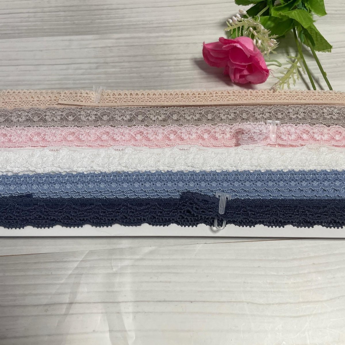 画像4: 【クリックポスト送料無料】計18m細幅国産ストレッチレース6種セット（3m×6本） (4)