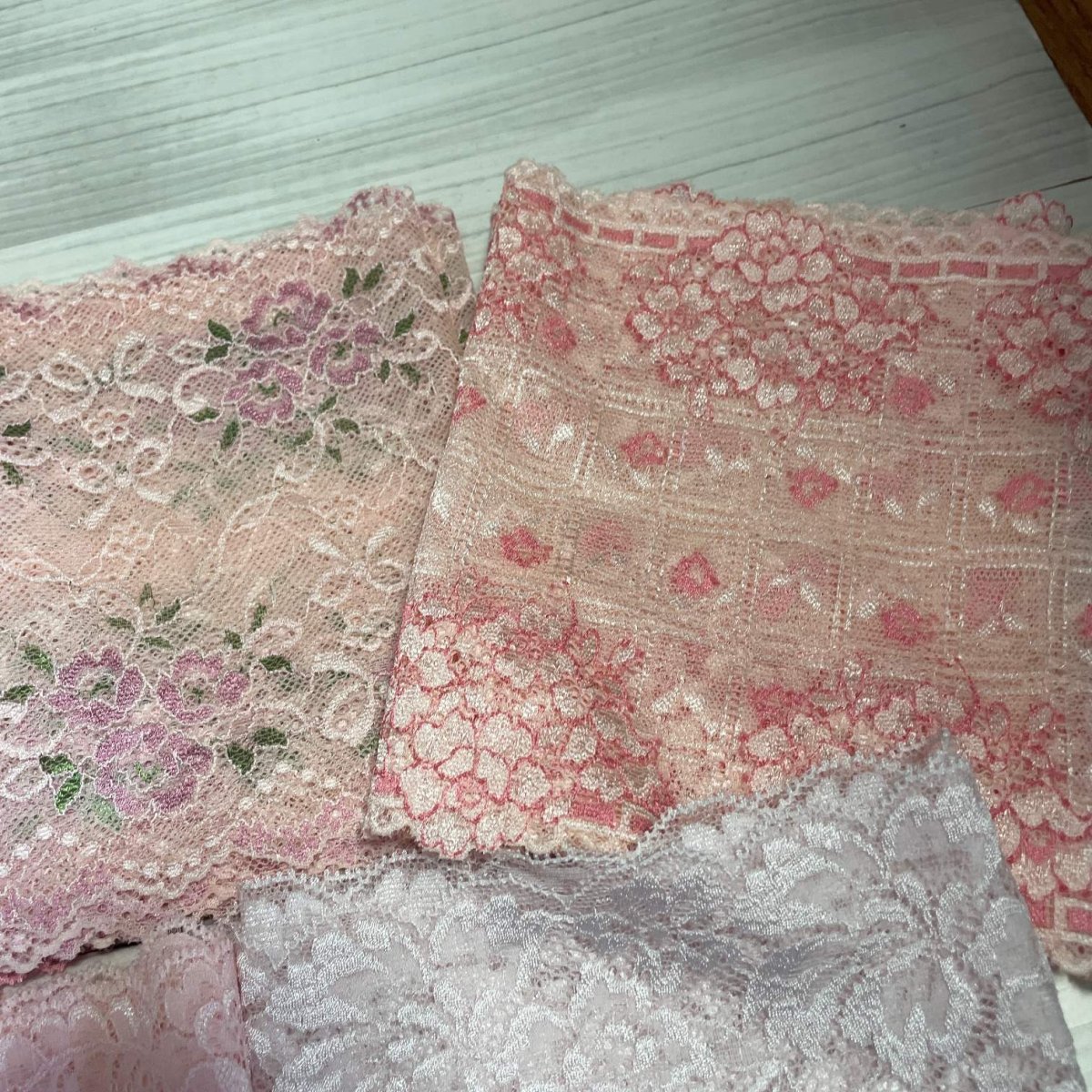 画像3: 【クリックポスト送料無料】上品なピンク系ラッセルストレッチレース１m×５点高品質な日本製 (3)