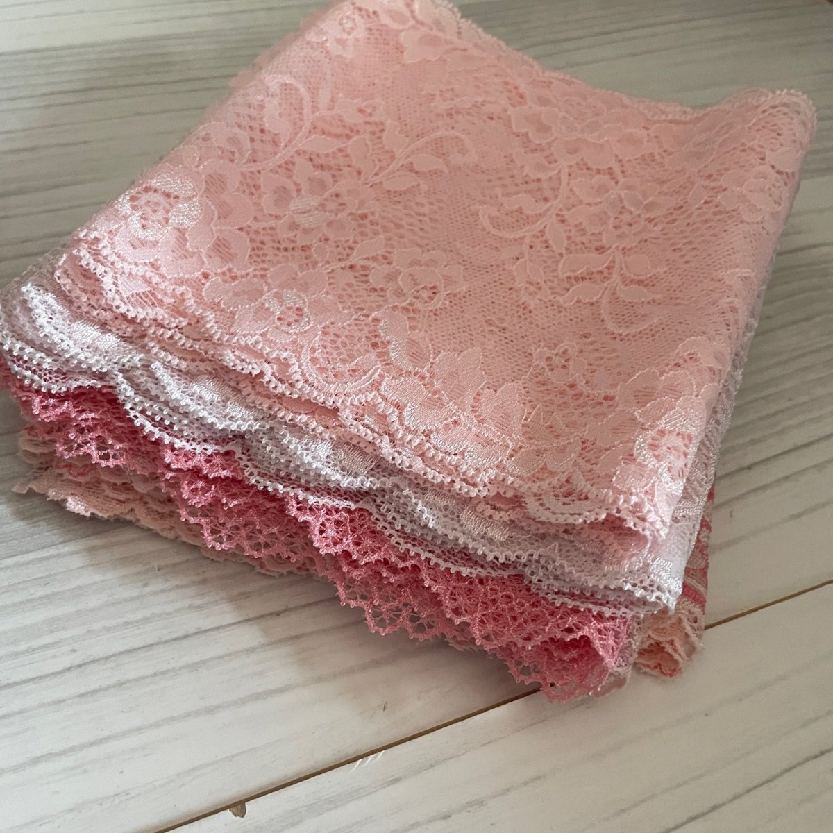 画像15: 【クリックポスト送料無料】上品なピンク系ラッセルストレッチレース１m×５点高品質な日本製 (15)