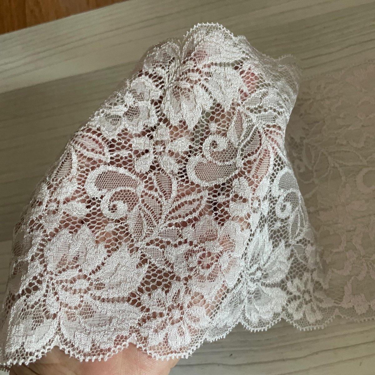 画像8: 【クリックポスト送料無料】上品なピンク系ラッセルストレッチレース１m×５点高品質な日本製 (8)