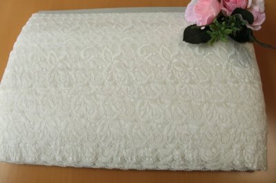 画像3: 【日本製】20ｍ！幅6.5cm薔薇柄ラッセルストレッチレース　オフホワイト