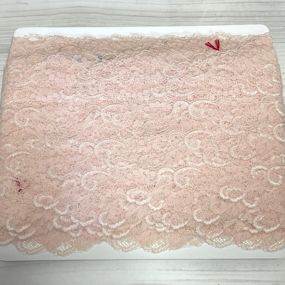 画像7: 【ほとんど市販されていない】5ｍ！幅3.8cm小花柄リバーストレッチレース　ベージュピーチ (7)