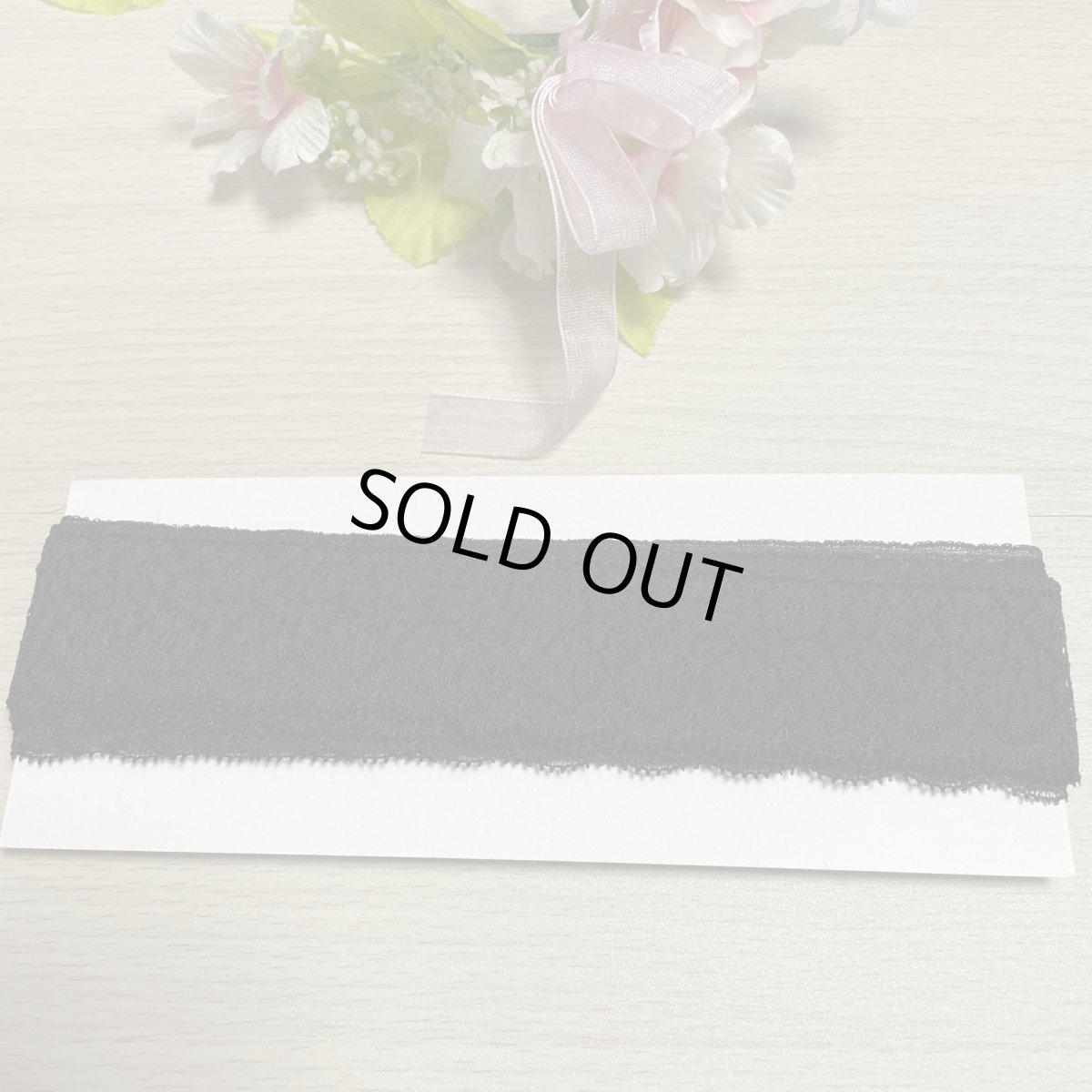 画像5: フランス製リバーレース　黒　幅3.4ｃｍ花柄　１ｍ (5)