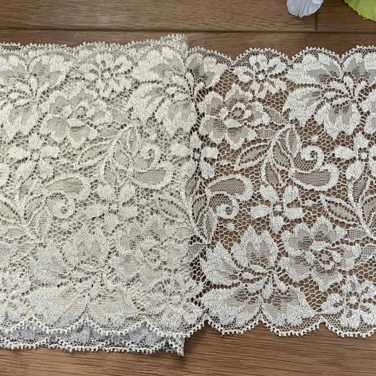 画像7: 【クリックポスト送料無料】1100円!ベージュブラウン系ラッセルストレッチレース2m×３点セット高品質な日本製 (7)