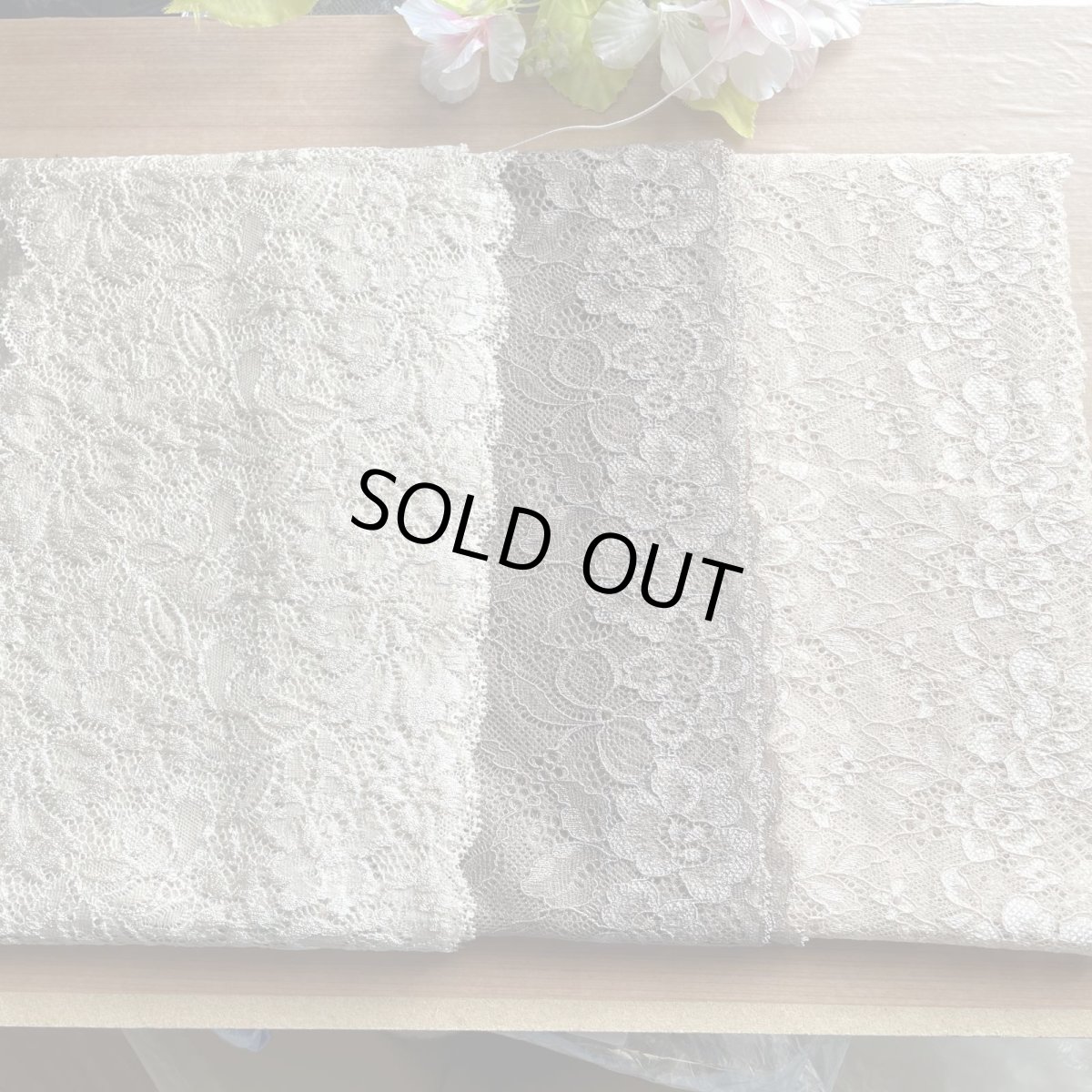 画像2: 【クリックポスト送料無料】1100円!ベージュブラウン系ラッセルストレッチレース2m×３点セット高品質な日本製 (2)