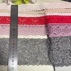 画像3: 【クリックポスト送料無料】1000円!グレー赤ピンク紫茶色のラッセルストレッチレース2m×6点セット高品質な日本製 (3)