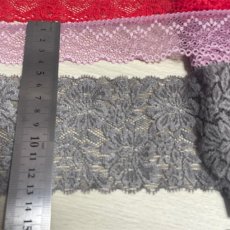 画像5: 【クリックポスト送料無料】1000円!グレー赤ピンク紫茶色のラッセルストレッチレース2m×6点セット高品質な日本製 (5)