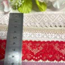 画像4: 【クリックポスト送料無料】1000円!グレー赤ピンク紫茶色のラッセルストレッチレース2m×6点セット高品質な日本製 (4)