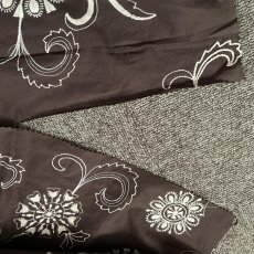 画像4: 45ｃｍ×125ｃｍ茶色の大胆な花柄刺繍レース生地 (4)