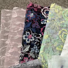 画像2: 【送料無料】　刺繍レース生地　10柄 (2)