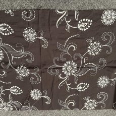 画像1: 45ｃｍ×125ｃｍ茶色の大胆な花柄刺繍レース生地 (1)