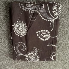 画像5: 45ｃｍ×125ｃｍ茶色の大胆な花柄刺繍レース生地 (5)