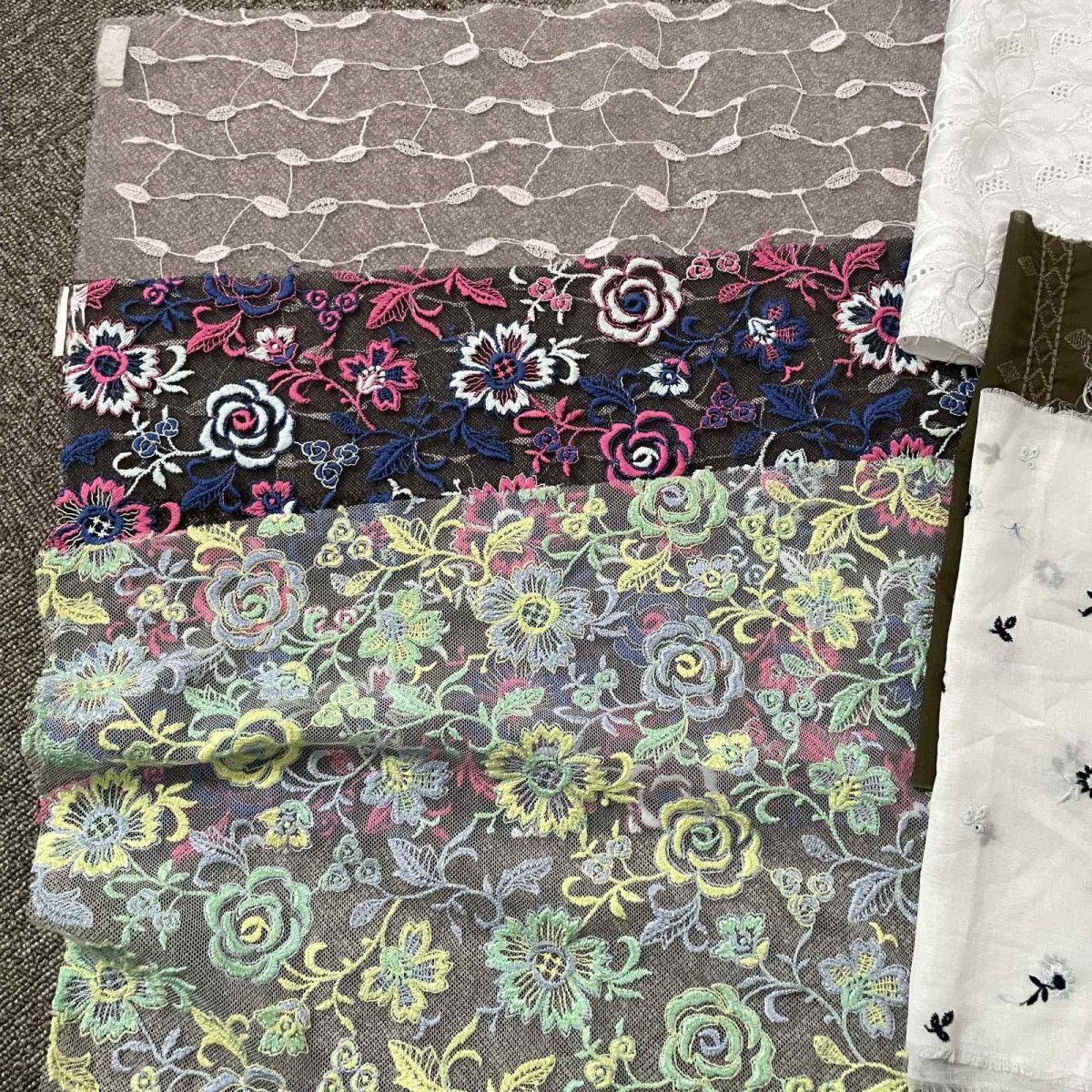 画像6: 【送料無料】　刺繍レース生地　10柄 (6)