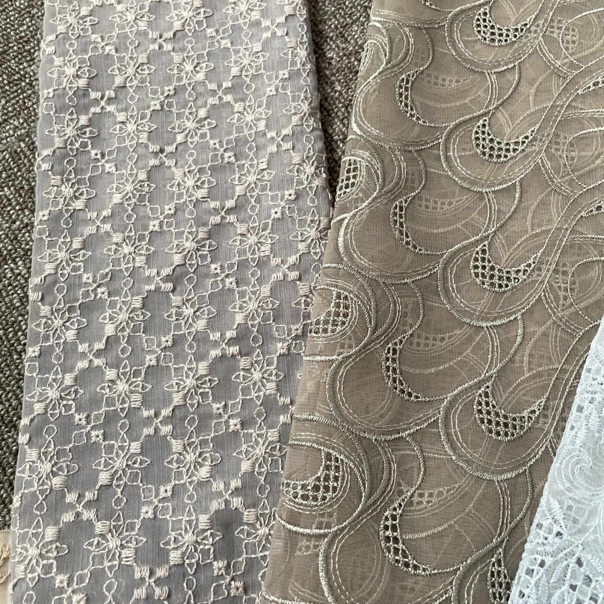 画像2: 【送料無料】　刺繍レース生地　10柄 (2)