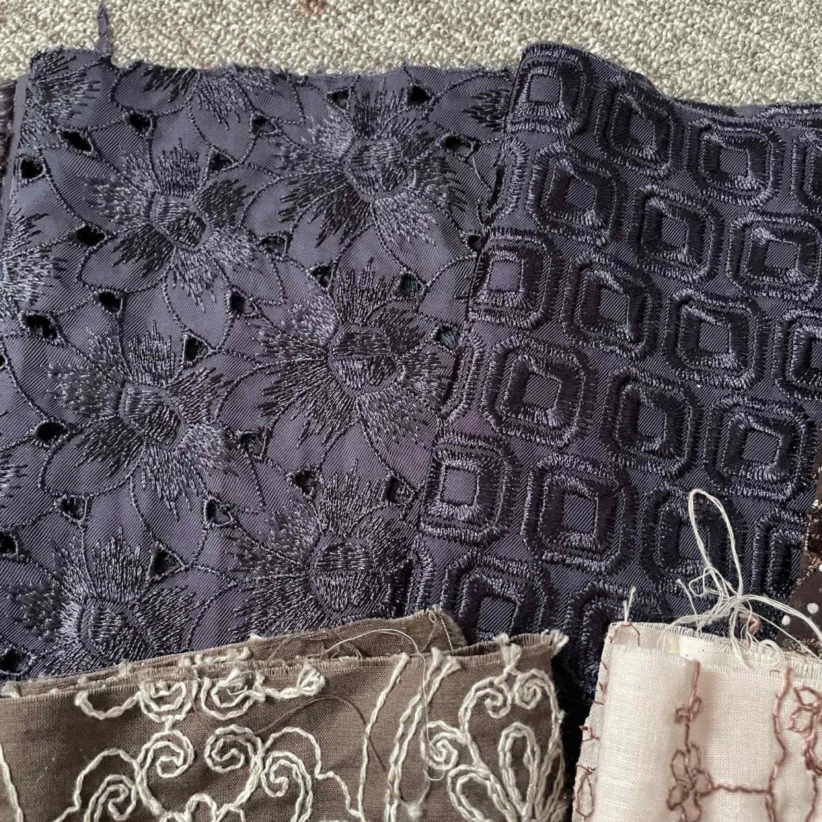 画像2: 【送料無料】　刺繍レース生地　10柄 (2)