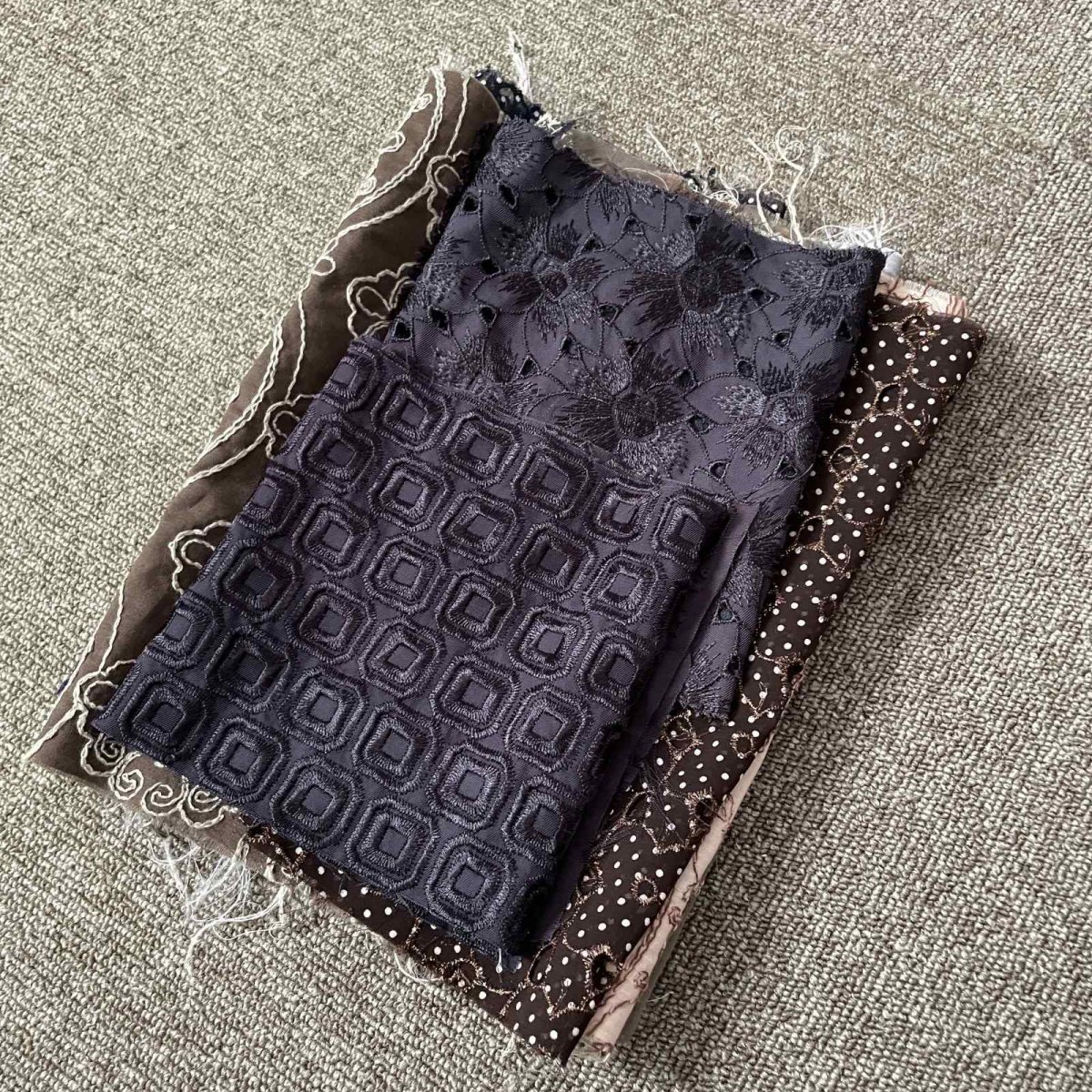 画像7: 【送料無料】　刺繍レース生地　10柄 (7)