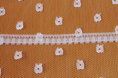 画像2: 【おまとめ買いはさらにお買い得】リバーレース　オフホワイト　幅1.2cm　スクエアドット柄　 (2)