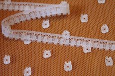 画像4: 【おまとめ買いはさらにお買い得】リバーレース　オフホワイト　幅1.2cm　スクエアドット柄　 (4)