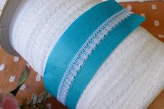 画像1: 【おまとめ買いはさらにお買い得】リバーレース　オフホワイト　幅1.2cm　スクエアドット柄　 (1)