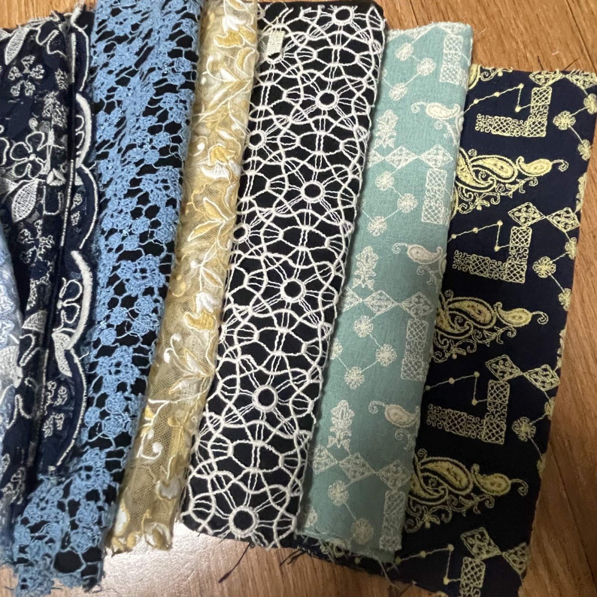 画像8: 【送料無料】　刺繍レース生地　10柄　 (8)