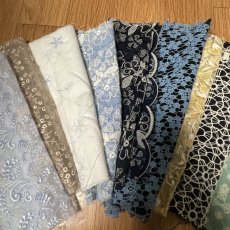 画像7: 【送料無料】　刺繍レース生地　10柄　 (7)