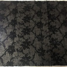 画像2: 【日本製】刺繍レース生地　約25cm×約100cm　薔薇刺繍レース　ブラック (2)