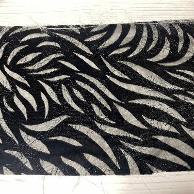 画像1: 【日本製】刺繍レース生地　約17cm×約100cm　ゼブラ風柄起毛生地