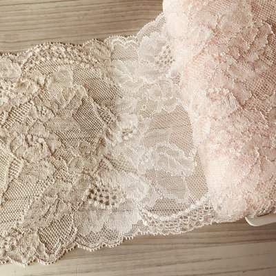 画像2: 【美しいリバーレース】ストレッチリバーレース　上品なピンク　幅16.8cm　花柄　