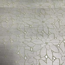 画像4: 【日本製】刺繍レース生地　約24cm×約100cm　イエローのダリア風花柄刺繍レース　 (4)