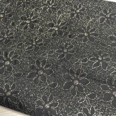 画像2: 【日本製】刺繍レース生地　約25cm×約100cm　ラメ花柄刺繍レース　 (2)