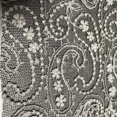 画像3: 【日本製】刺繍レース生地　約20cm×約130cm　ペーズリー柄柄刺繍レース　ブラックオフホワイト (3)