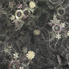 画像3: 【日本製】刺繍レース生地　約20cm×約130cm　薔薇刺繍レース　ブラック (3)