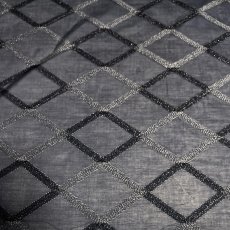 画像1: 【日本製】刺繍レース生地　約24cm×約100cm　ダイヤ柄刺繍レース　 (1)