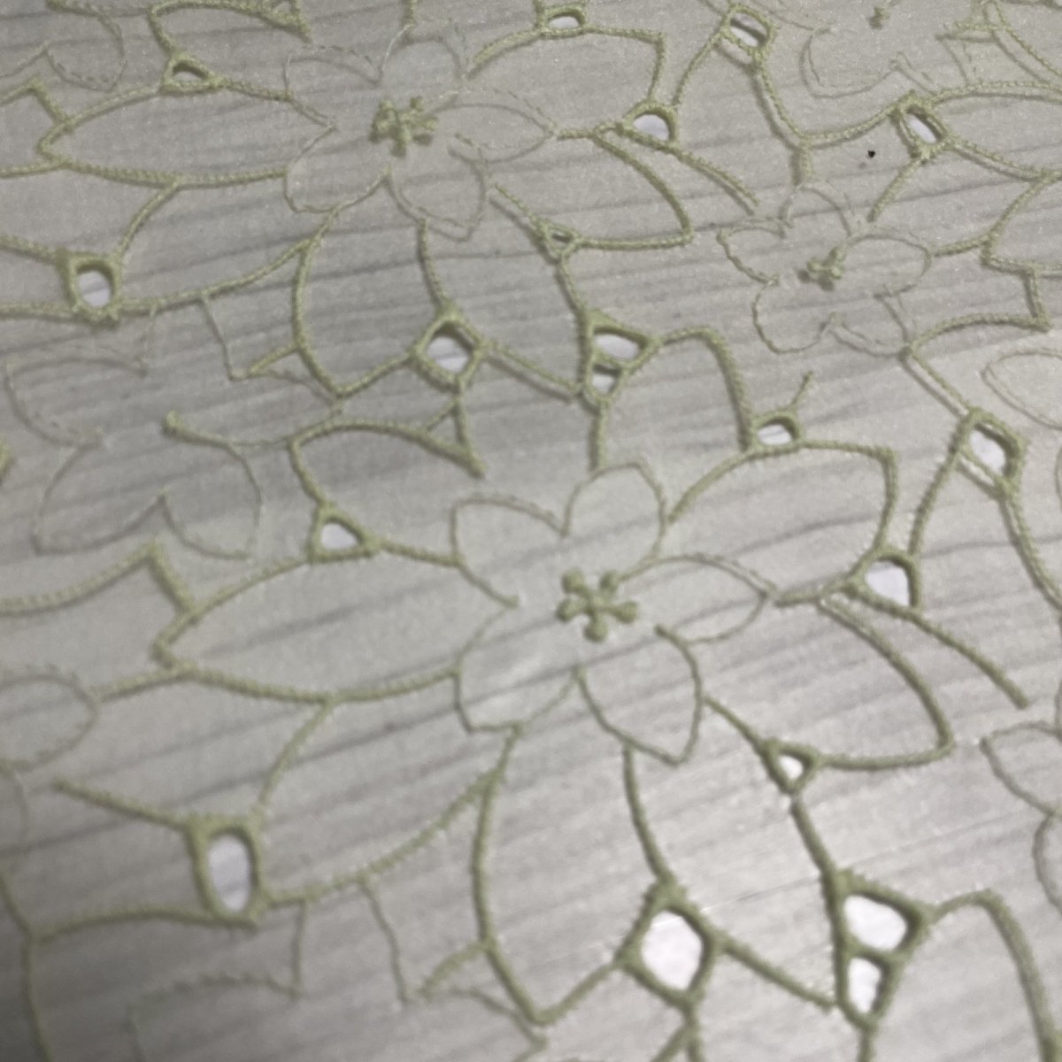 画像3: 【日本製】刺繍レース生地　約24cm×約100cm　イエローのダリア風花柄刺繍レース　 (3)