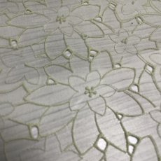 画像3: 【日本製】刺繍レース生地　約24cm×約100cm　イエローのダリア風花柄刺繍レース　 (3)