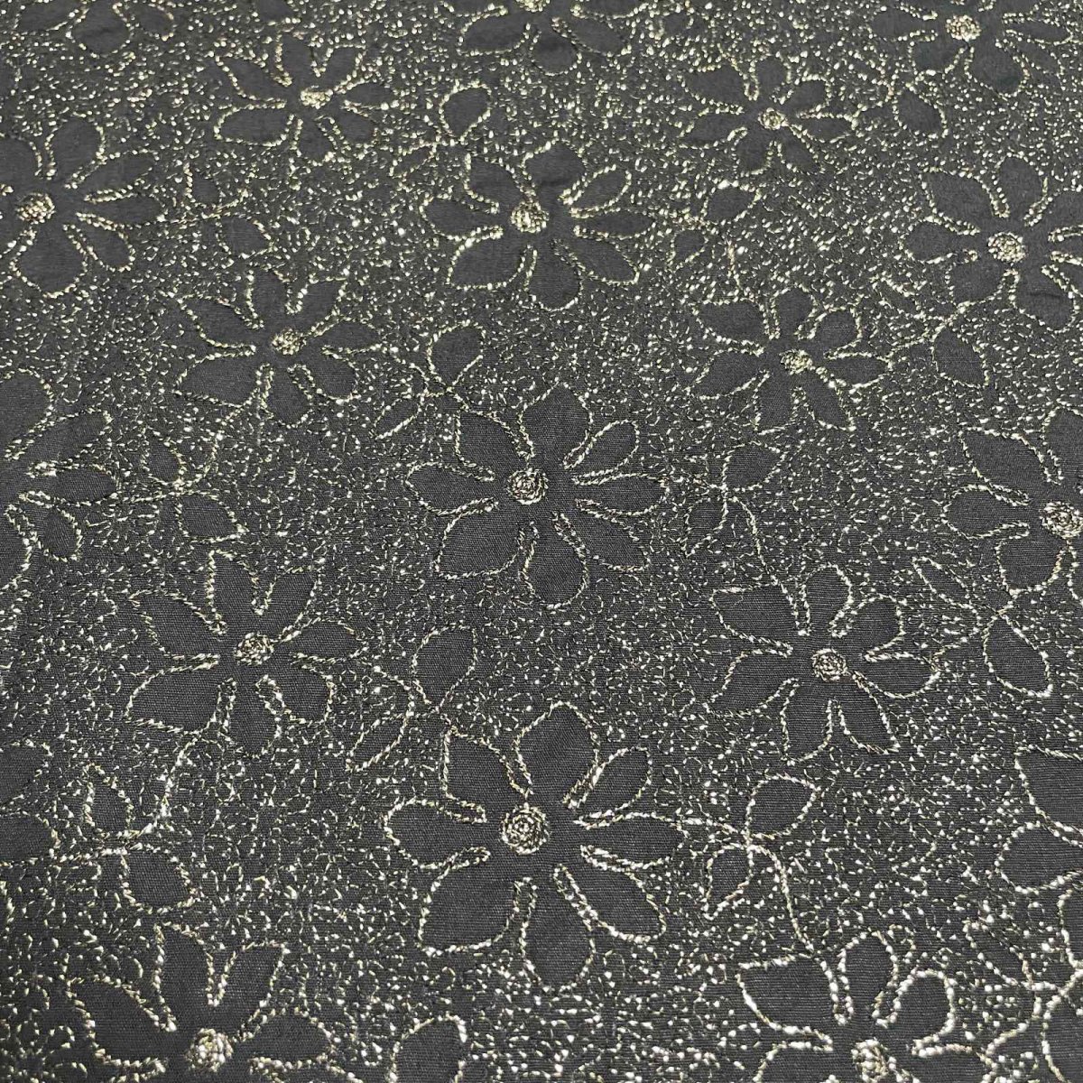 画像5: 【日本製】刺繍レース生地　約25cm×約100cm　ラメ花柄刺繍レース　 (5)