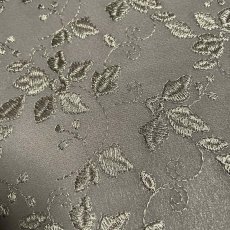 画像2: 【日本製】刺繍レース生地　約25cm×約48cm　葉っぱ柄　ダークブラウン　ジョーゼット (2)