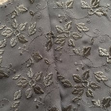 画像4: 【日本製】刺繍レース生地　約25cm×約48cm　葉っぱ柄　ダークブラウン　ジョーゼット (4)