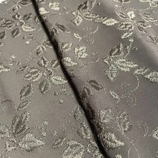 画像1: 【日本製】刺繍レース生地　約25cm×約48cm　葉っぱ柄　ダークブラウン　ジョーゼット (1)