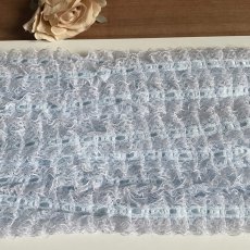 画像7: 日本製フリルラッセルレース　淡いブルー　幅2.6ｃｍリボン通し風　3ｍ (7)