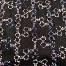 画像4: 【日本製】刺繍レース生地　約25cm×約85cm×2色　水色と紺色　〇柄 (4)