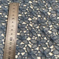 画像4: 刺繍レース生地　約30cm×約40cm　3枚組　大胆な花柄刺繍レース　ネイビー (4)