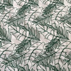 画像1: 【日本製】刺繍レース生地　約35cm×約35cm　ジャングル葉っぱ柄みどりの刺繍糸 (1)