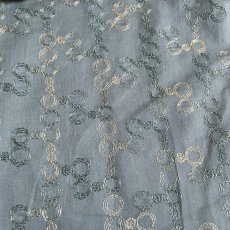 画像3: 【日本製】刺繍レース生地　約25cm×約85cm×2色　水色と紺色　〇柄 (3)