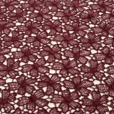 画像2: 刺繍レース生地　約29cm×約40cm　4枚組　大胆な花柄刺繍レース　ワインレッド (2)