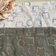画像2: 【日本製】刺繍レース生地　約25cm×約85cm×2色　白と茶色　〇と◇ (2)