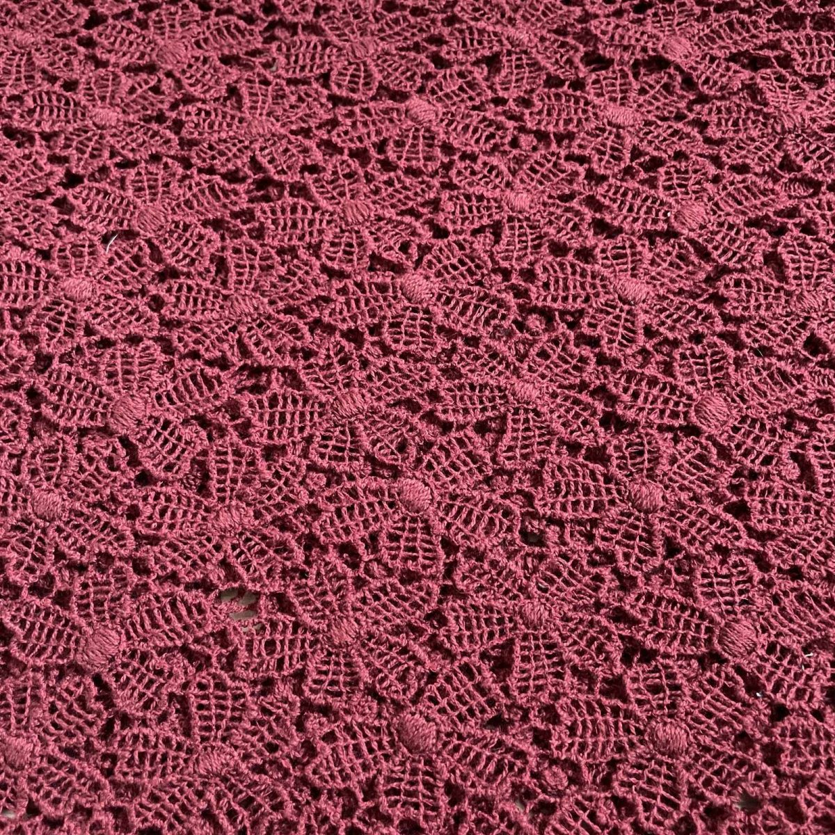 画像7: 刺繍レース生地　約29cm×約40cm　4枚組　大胆な花柄刺繍レース　ワインレッド (7)