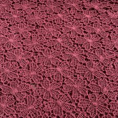 画像7: 刺繍レース生地　約29cm×約40cm　4枚組　大胆な花柄刺繍レース　ワインレッド (7)