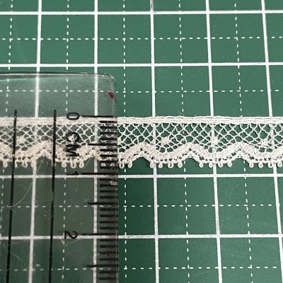 画像1: フランス製綿リバーレース　アイボリー　幅0.9ｃｍ極細ドット柄１ｍ　